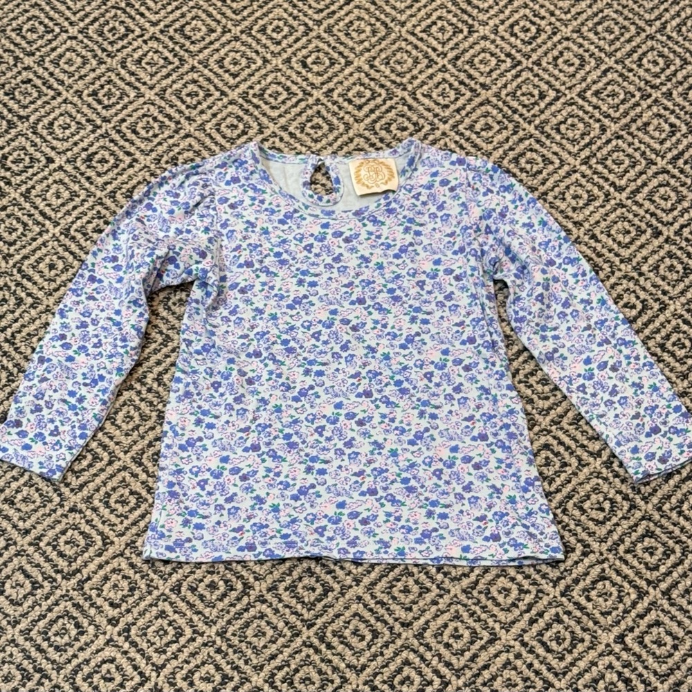 🎉 EUC 🎉 TBBC Sz 5 Long-Sleeve Blue & Purple Floral Top